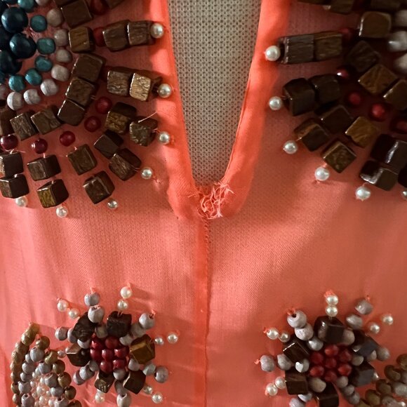 Vintage MATTHEW WILLIAMSON Beaded Dress Spring 2007 Runway Sz 10 - Picture 13 of 16